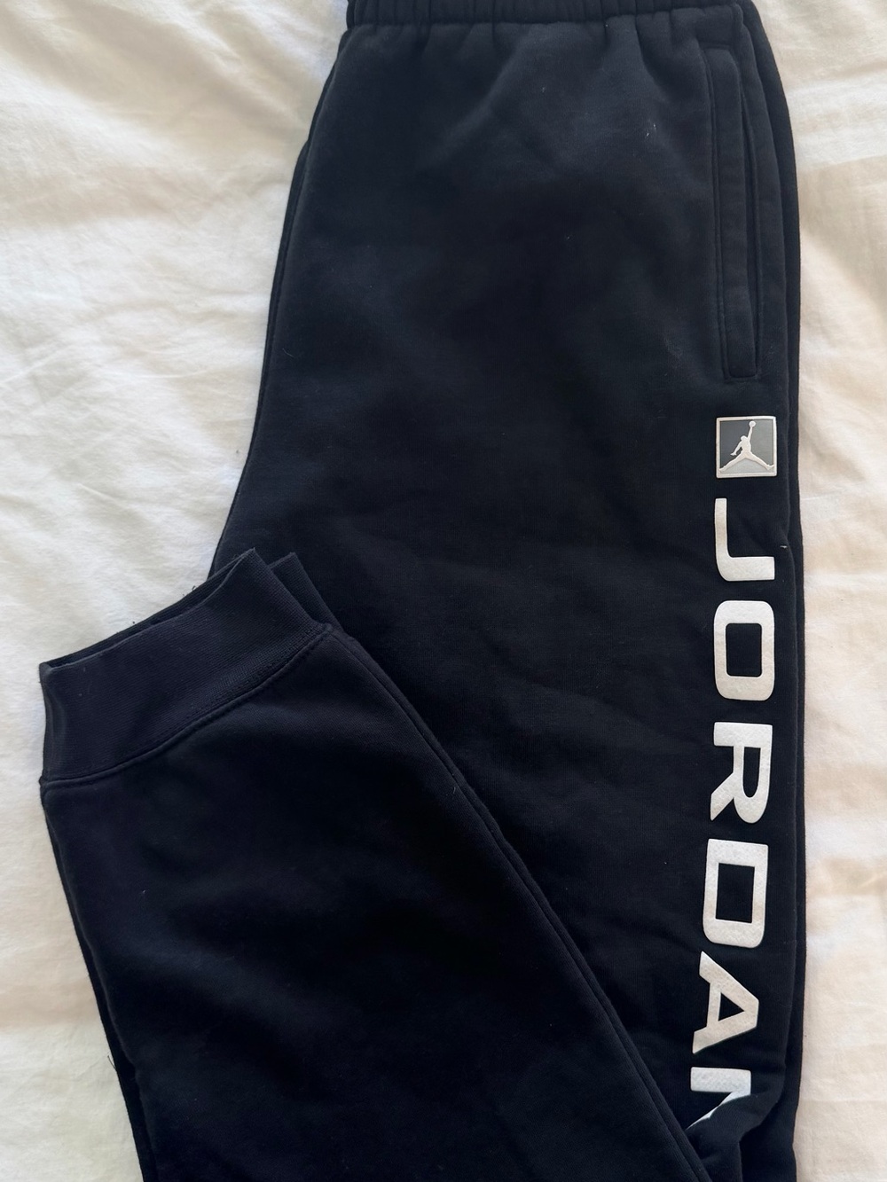 Jordan Black Jogger Pants with White Logo
